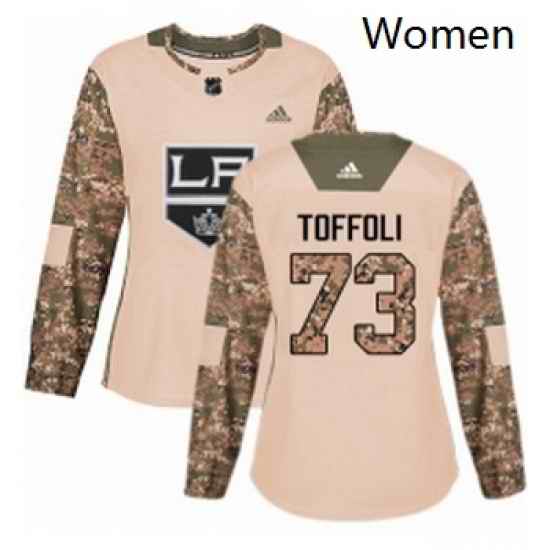 Womens Adidas Los Angeles Kings 73 Tyler Toffoli Authentic Camo Veterans Day Practice NHL Jersey